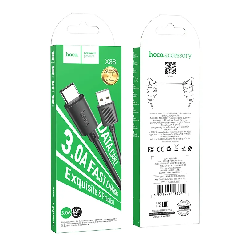 Hoco X88 Gratified Fast Charging & Data Cable
